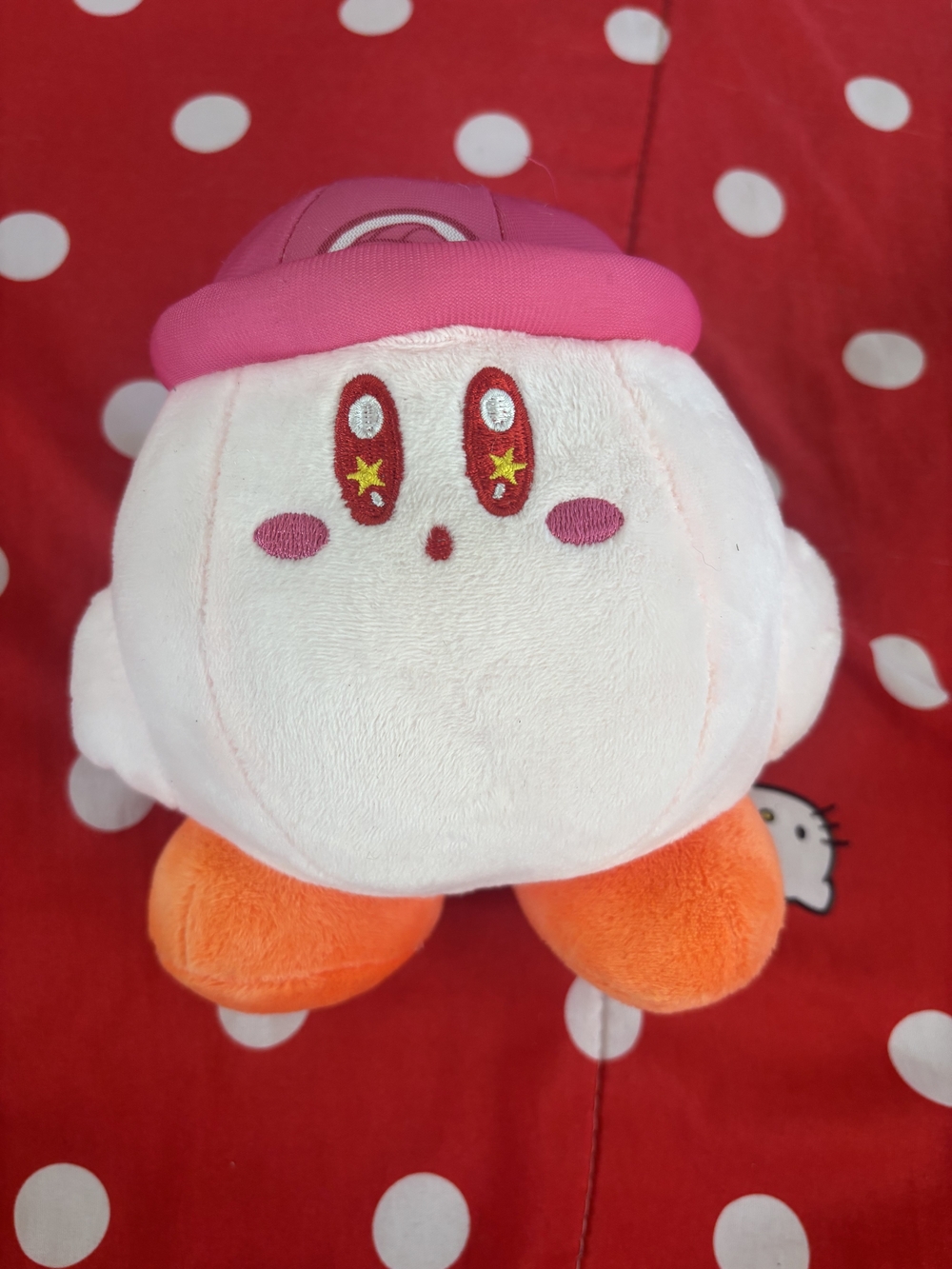 Nintendo Kirby Plush with Pink Hat and Orange Feet